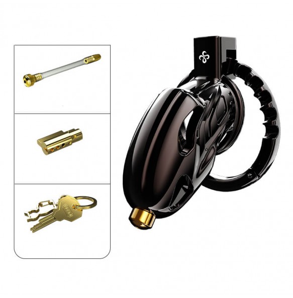 LOCKINK - Sevanda Outlaw Urethral Sounding Chastity Cage (Black)